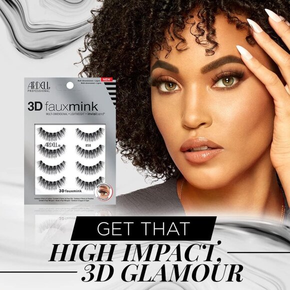 Ardell 3D Faux Mink 858 4 Pack, Black - Picture 1 of 11